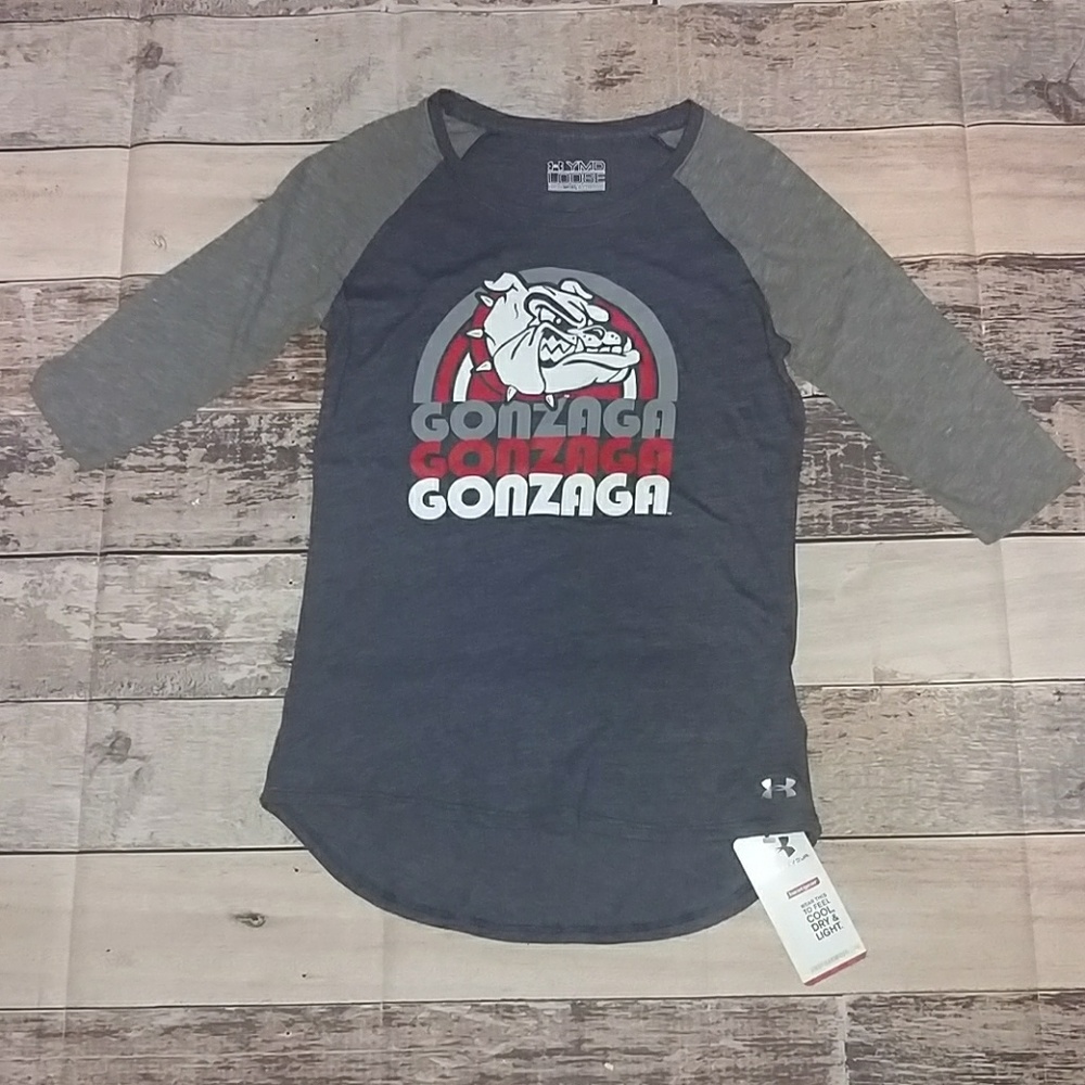 Gonzaga University raglan tee youth medium.
